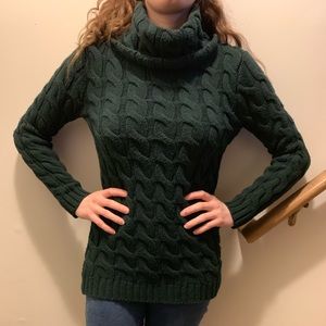 Forever 21 dark green chunky turtle neck sweater